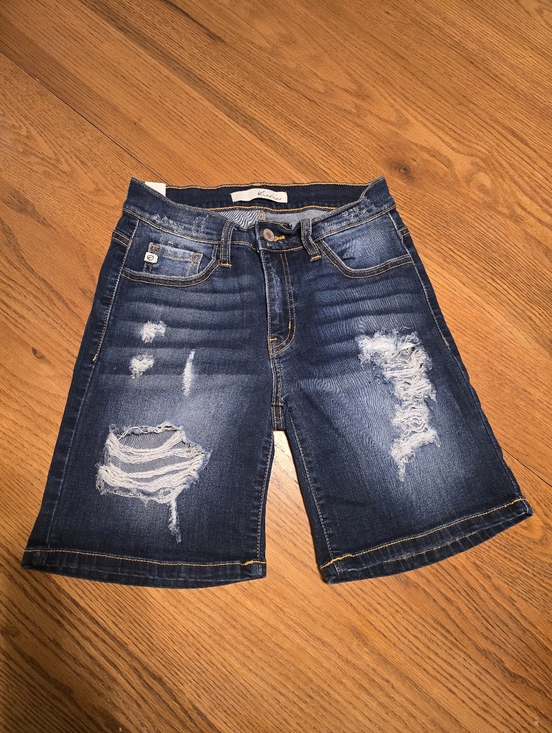 KanCan Pants - Kancan Women’s Shorts Sz 26 Dark Wash Distressed Destroyed Holes Denim Jean